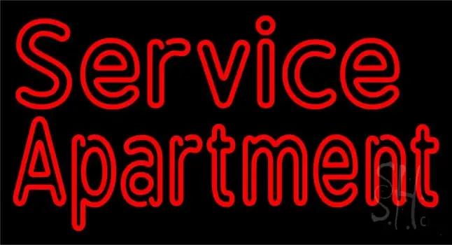 Red Service Apartment LED Neon Sign