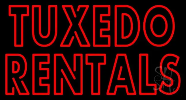 Red Tuxedo Rentals LED Neon Sign