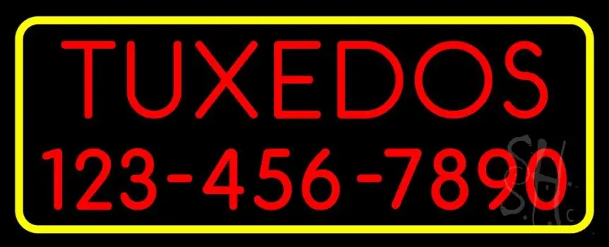 Tuxedos With Phone Number LED Neon Sign