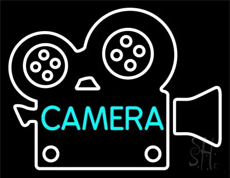 Video Camera White LED Neon Sign