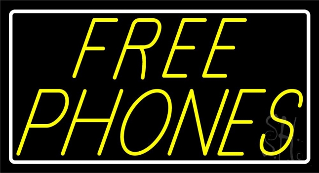 Yellow Free Phone LED Neon Sign