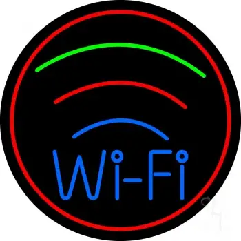 Blue Colored Wifi Logo 1 LED Neon Sign