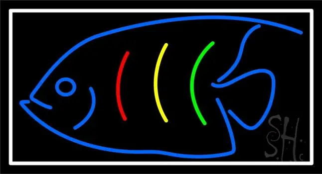 Blue Fish Logo 1 LED Neon Sign