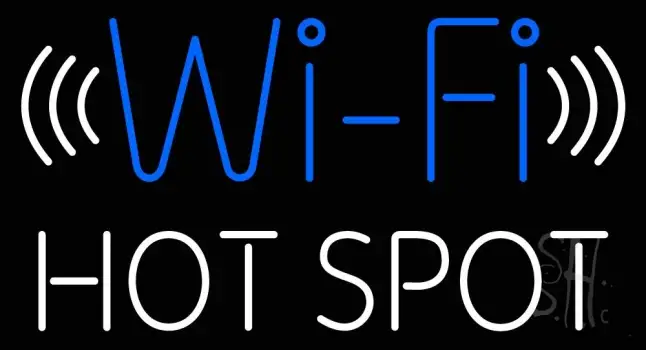 Blue Wifi Hot Spot Block LED Neon Sign