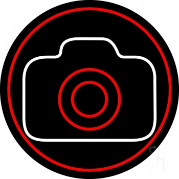 Camera Red Background LED Neon Sign