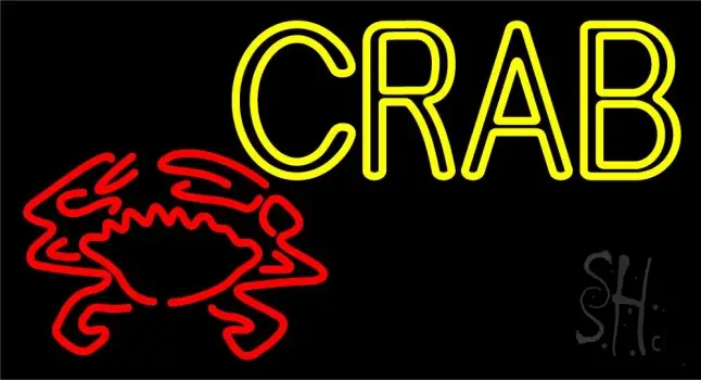 Crab With Logo 1 LED Neon Sign