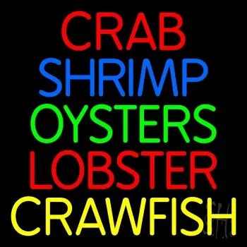 Crab Shrimp Oyster Lobster 1 LED Neon Sign