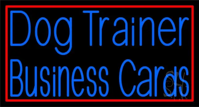 Dog Trainer Red Border LED Neon Sign