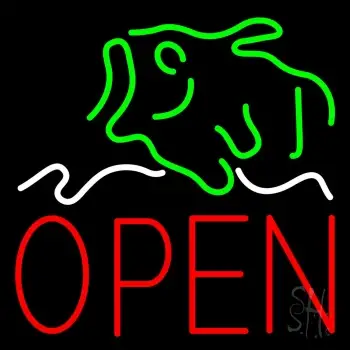 Fish Open 3 LED Neon Sign