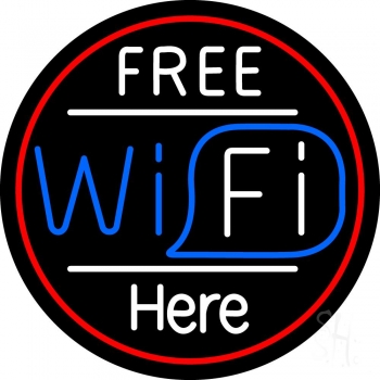 Free Wifi Here 1 LED Neon Sign