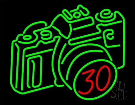 Green Camera Logo LED Neon Sign