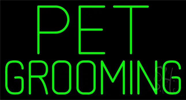 Green Pet Grooming Block 2 LED Neon Sign