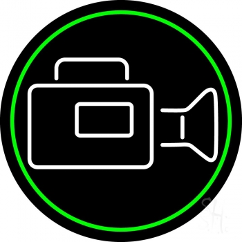Green Video Camera LED Neon Sign
