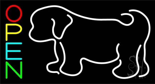 Puppies With Logo 2 LED Neon Sign