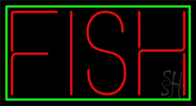 Red Fish Block 1 LED Neon Sign