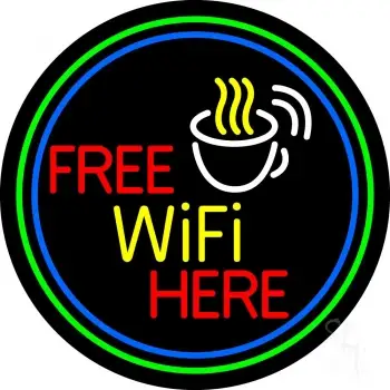 Red Free Wifi Available Here 1 LED Neon Sign