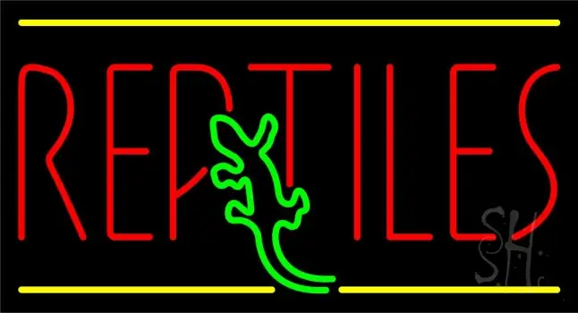Red Reptiles Block LED Neon Sign