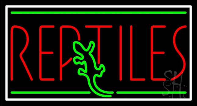 Red Reptiles Block 1 LED Neon Sign