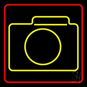 Turquoise Colored Camera Symbol LED Neon Sign