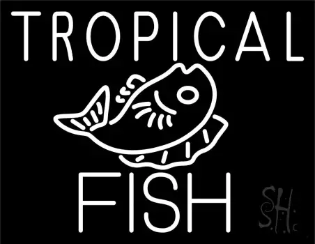White Tropical Fish Logo LED Neon Sign