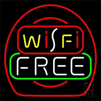 Wifi Free Red Round Border LED Neon Sign
