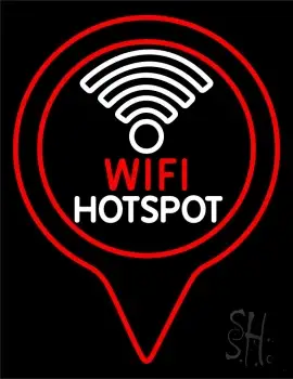 Wifi Hotspot With Red Border LED Neon Sign