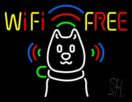 Wifi With Dog Logo 1 LED Neon Sign