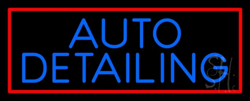 Auto Detailing Red Border LED Neon Sign