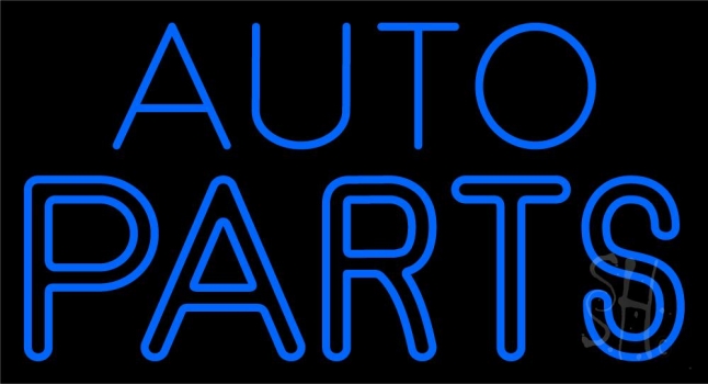 Blue Auto Parts Block 1 LED Neon Sign