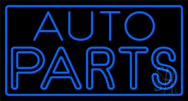 Blue Auto Parts Block LED Neon Sign
