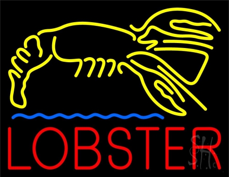 Lobster Logo Blue Line LED Neon Sign