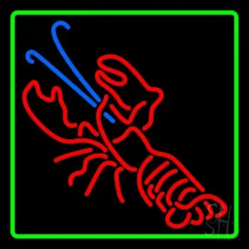 Lobster Logo Green Border LED Neon Sign