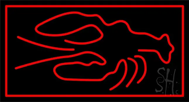 Red Logo Lobster 1 LED Neon Sign