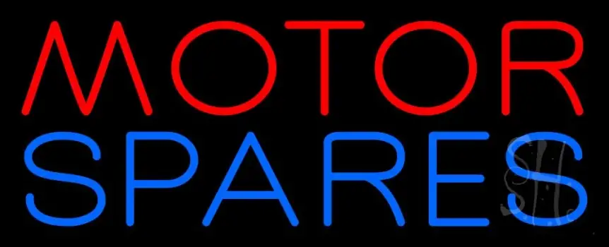 Red Motor Blue Spares 2 LED Neon Sign
