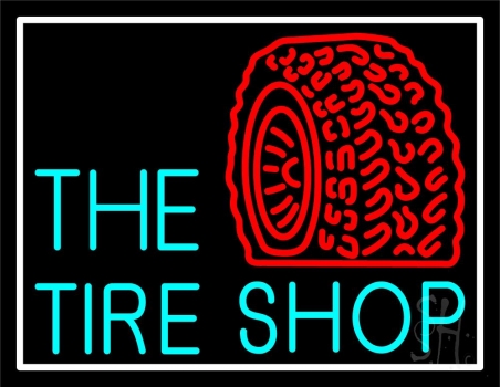 The Tire Shop Red Logo LED Neon Sign