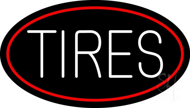 Tires Block Oval LED Neon Sign