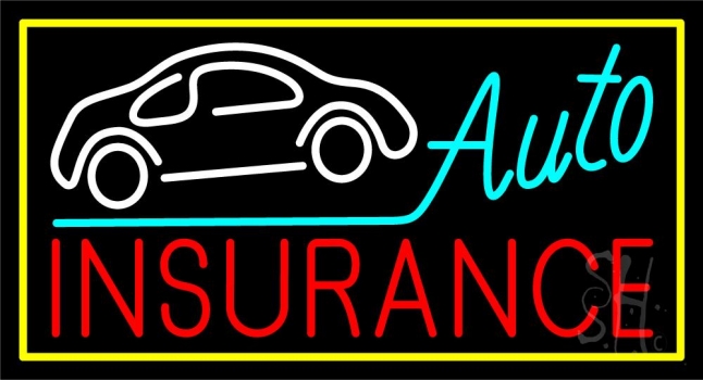 Auto Insurance White Car Logo LED Neon Sign