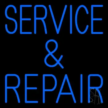 Blue Service And Repair 1 LED Neon Sign