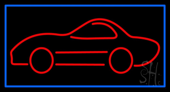 Car Logo With Blue Border LED Neon Sign