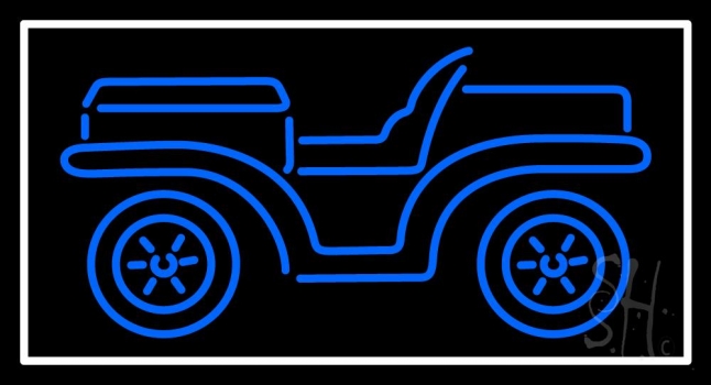 Blue Car Logo White Border LED Neon Sign