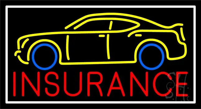 Red Insurance Car Logo With White Border LED Neon Sign