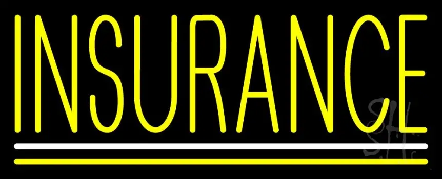 Yellow Insurance White Yellow Double Line LED Neon Sign