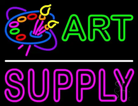 Art Supply With Logo 1 LED Neon Sign