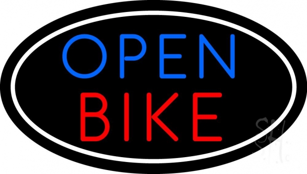 Bike Open With Border LED Neon Sign