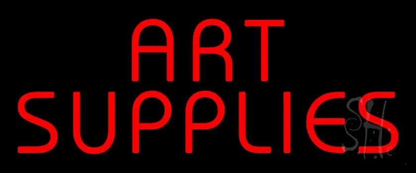 Block Red Art Supplies LED Neon Sign