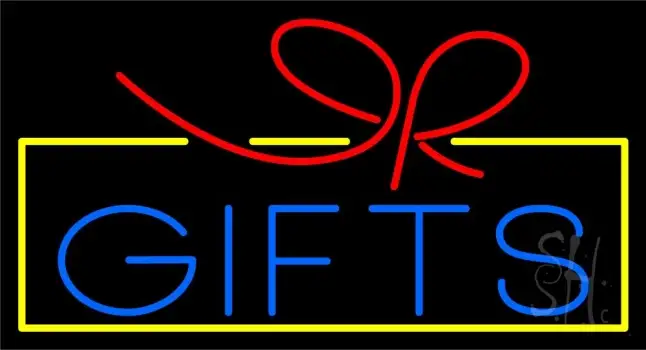 Blue Gifts Block Logo LED Neon Sign