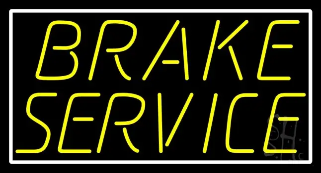 Brake Service With White Border LED Neon Sign