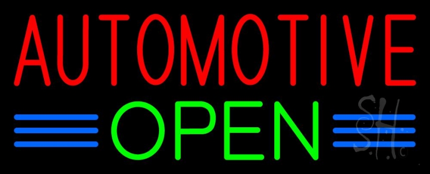 Red Automotive Green Open LED Neon Sign