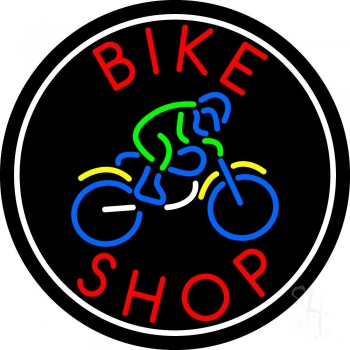 Red Bike Shop With Logo LED Neon Sign