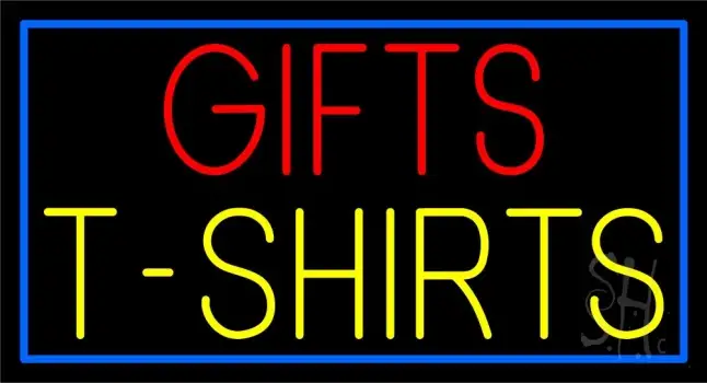 Gifts Tshirts With Blue Border LED Neon Sign